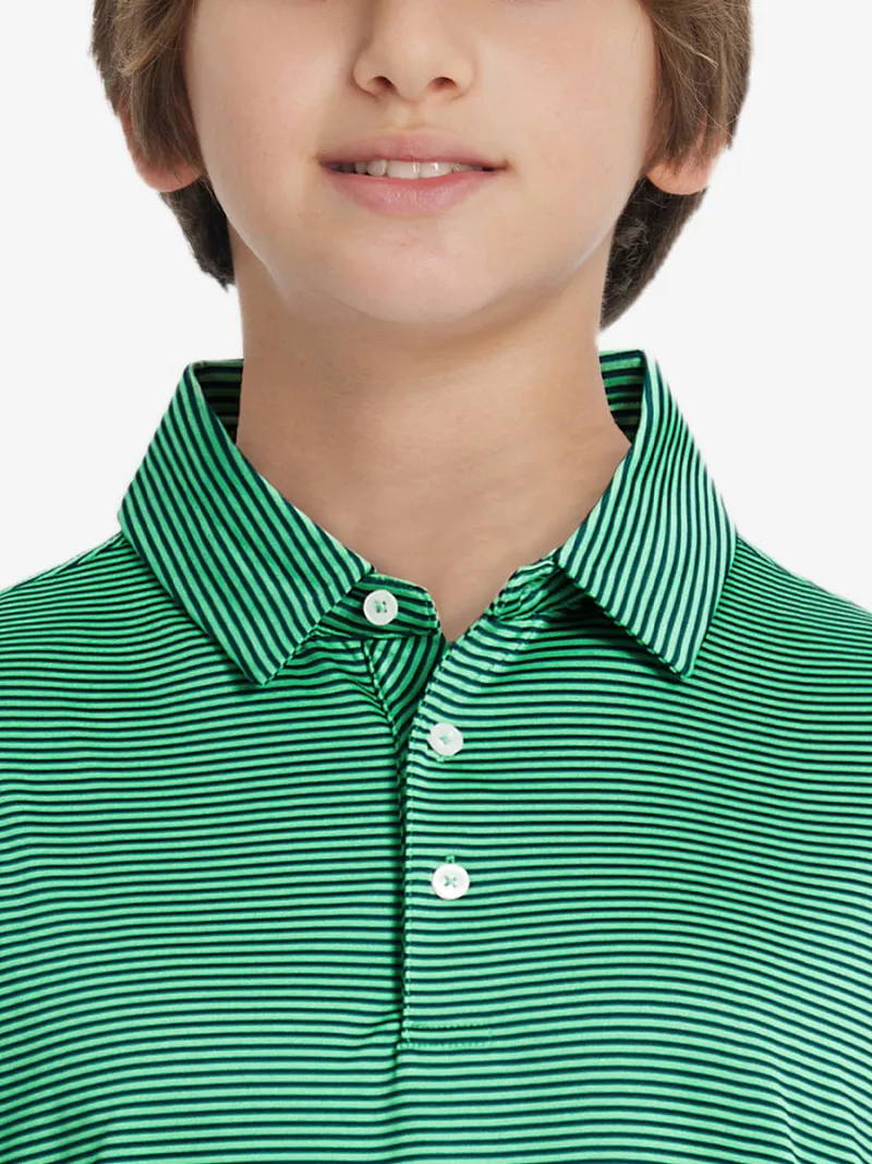 Maelreg Golf Kids Stripe Golf Polos in striped pattern