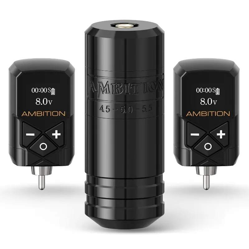 Ambition Tattoo Wireless Tattoo Pen Machine 4.5-5.5MM Strokes Length Torped 36MM with interchangeable stroke cams