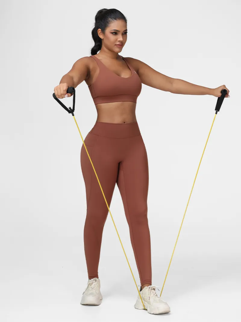 Zuluzenith Cozy Contour Workout Set Lounge Yoga Two Piece, black set with bra and high-waisted leggings
