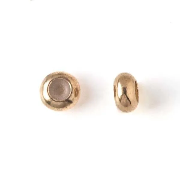Cherry Tree Beads Gold Plated Brass 4x6mm rondelle slide clasps, 12 per bag