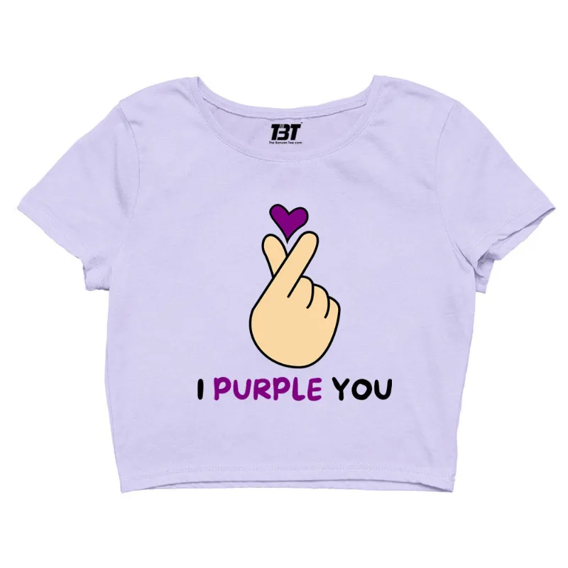 The Banyan Tee US BTS Crop Top I Purple You, cropped fitted top with band design