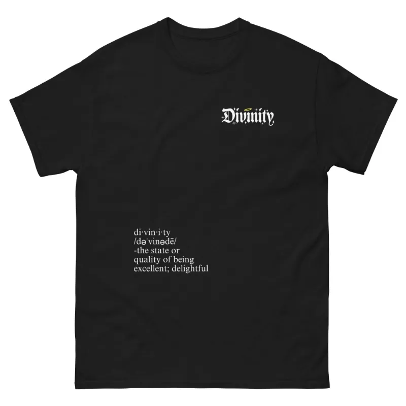 SoCal Divinity Divinity Definition Heavyweight Cotton Tee showing branded definition shirt