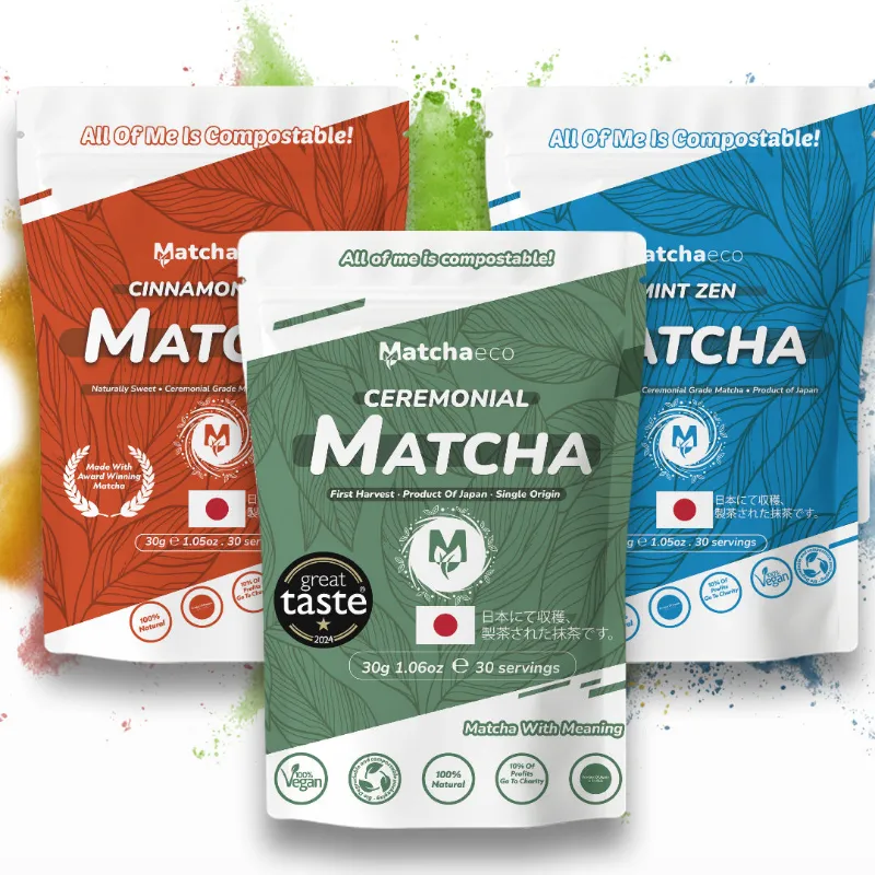 Matchaeco Mix & Matcha Variety Pack, three 30g pouches of flavoured ceremonial matcha powder