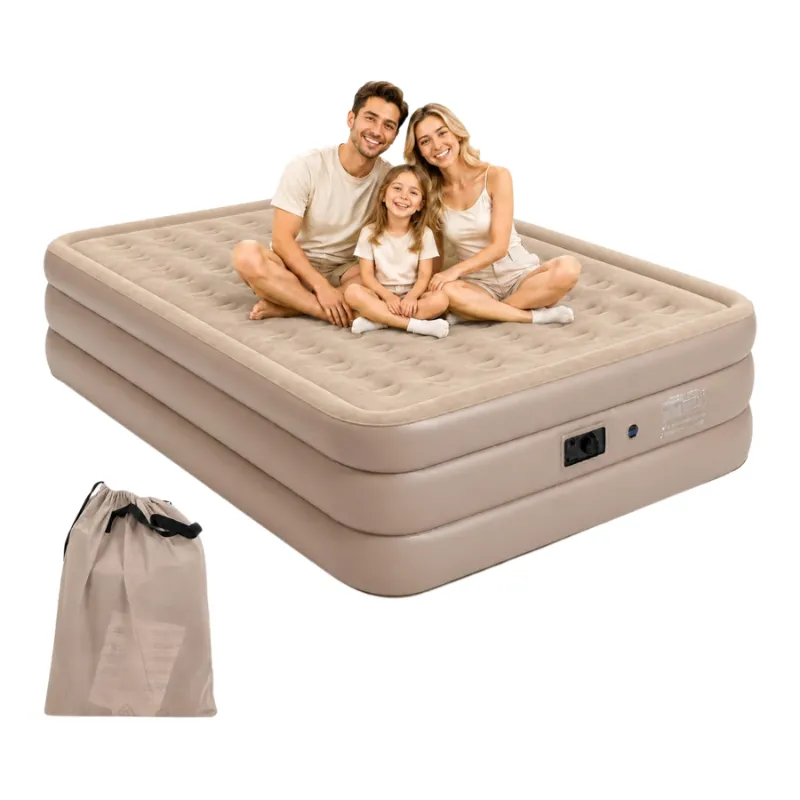 SunnyFeel Outdoor SUNNYFEEL Air Mattress with Built-in Pump shown inflated with flocked top