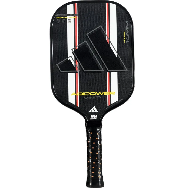 Do It Tennis Adidas Adipower Carbon ATTK Pickleball Paddle Black/Red showing the paddle