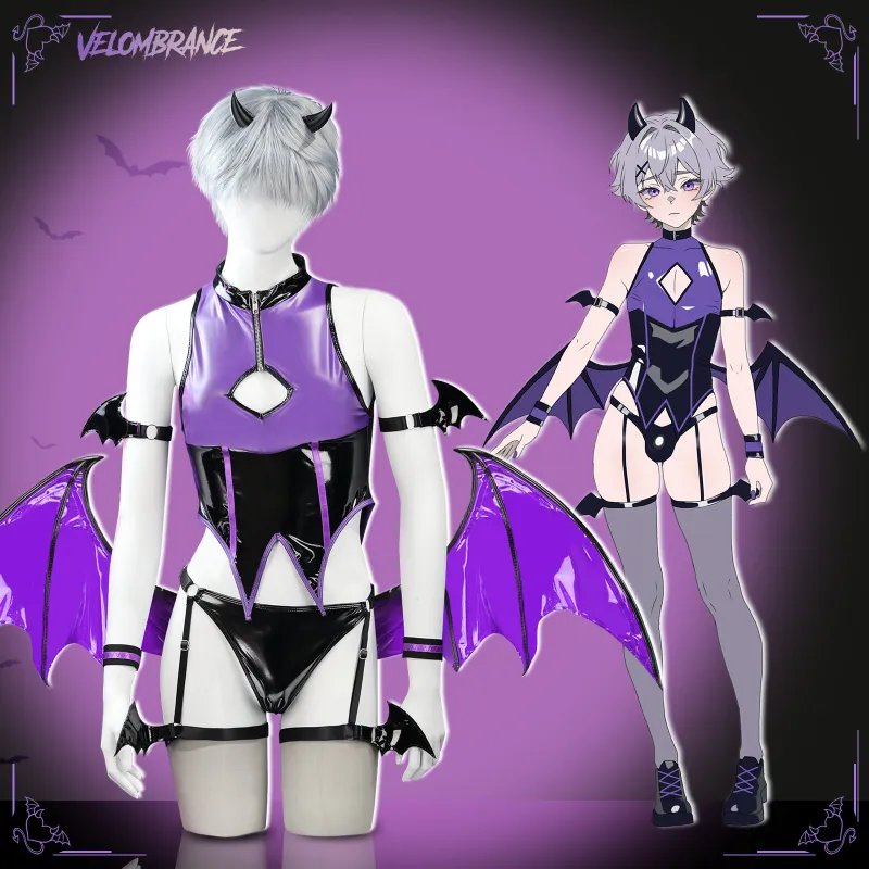 Velombrance Purple Devil Set 7-Piece AS37 showing wings, horns and stockings