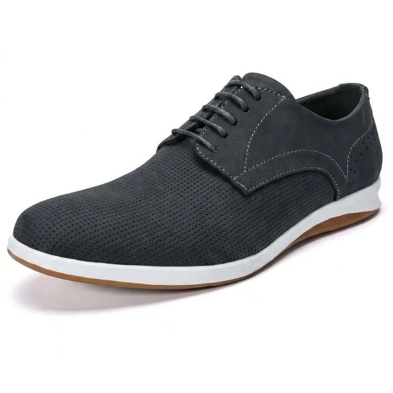 Cloudstyle AUSTIN MILL Men's Dress Sneakers Casual Oxford Shoes Lace-Up Business in black