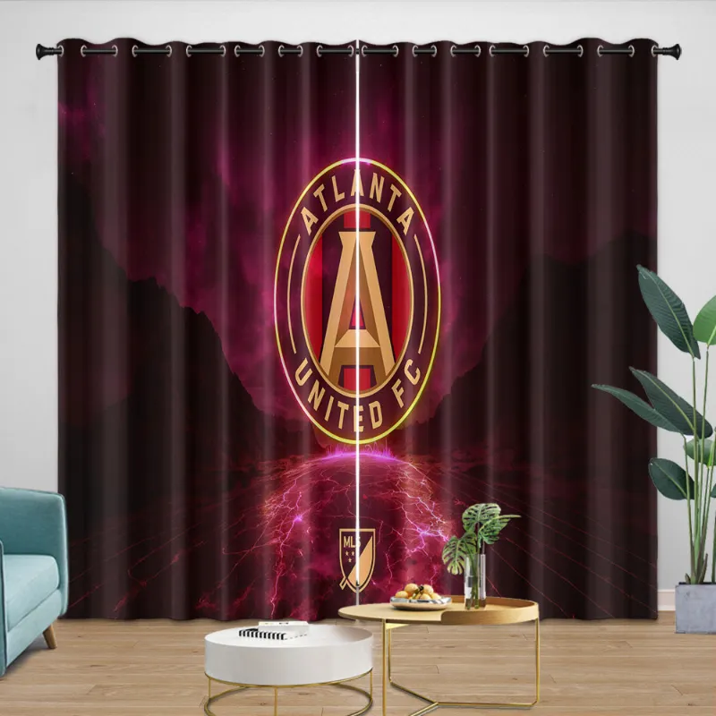 EBuycos Atlanta United FC Curtains Blackout Window Drapes Room Decoration with grommets