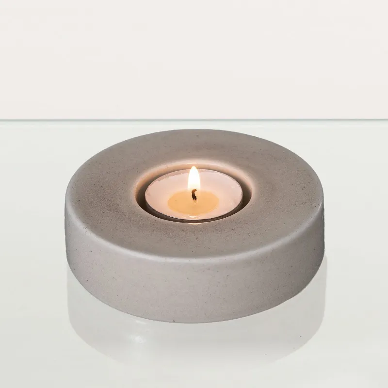 Pulvis Art Urns Caleo handmade candleholder for cremation urns in beige grey ceramic