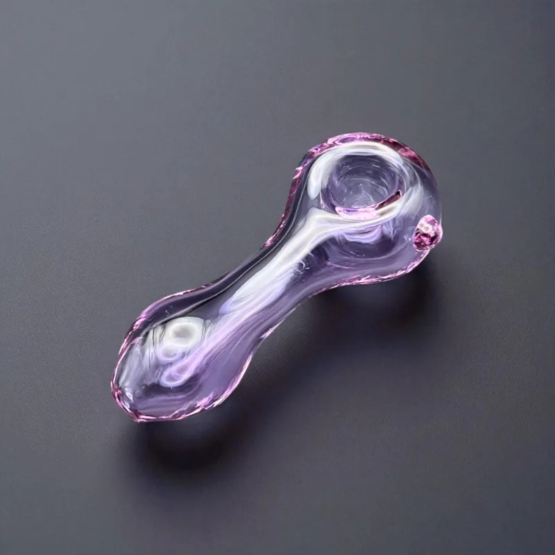 High Dreams Purple Glass Pipe, 3-inch compact borosilicate glass smoking pipe with protective case