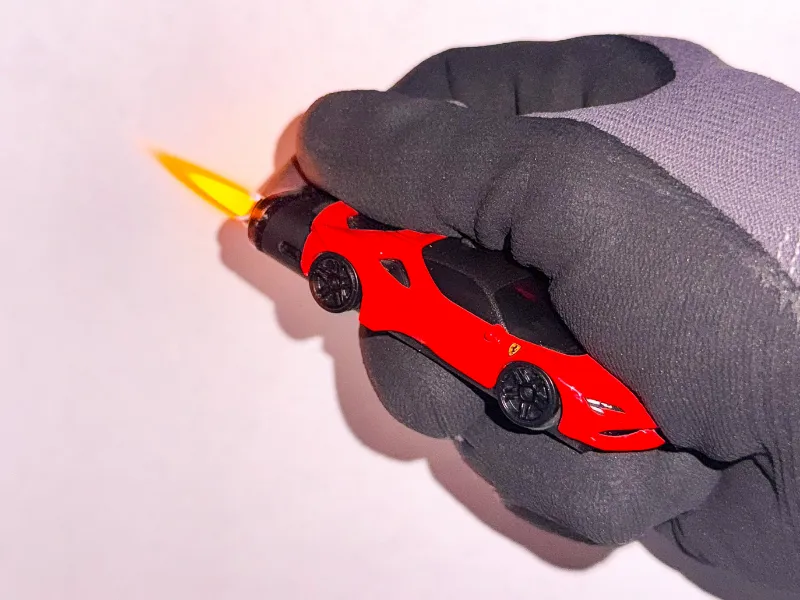 SoCal Divinity Ferrari SF90 Refillable Lighter with custom handmade automotive design