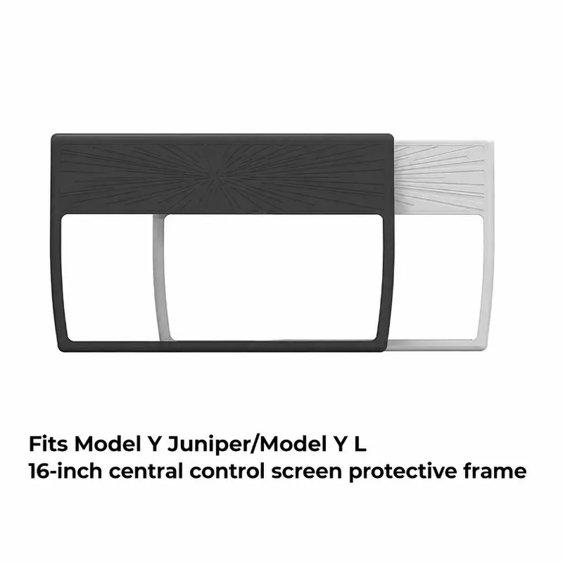 Tesstudio 16-Inch Center Screen Silicone Protective Frame installed on Tesla Model Y Juniper display edge
