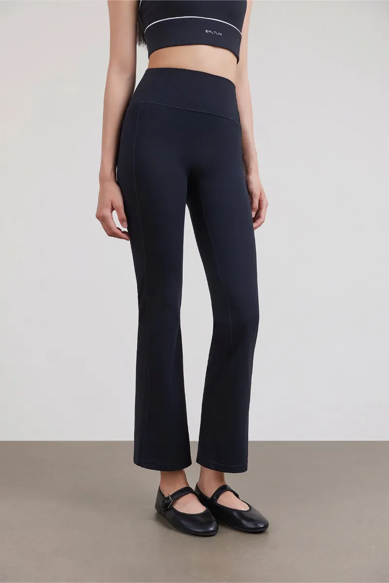 SALTUM 7/8 Sculpting Flare Leggings with contour seams and micro-flare hem
