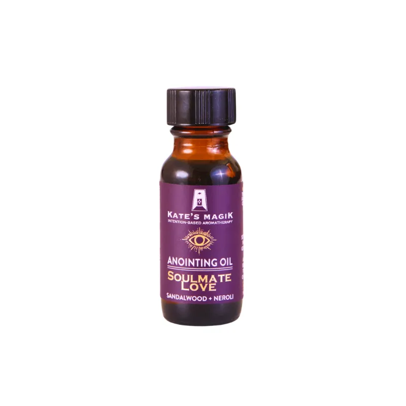 Kates Magik Soulmate Love Anointing Oil bottle with heart-opening essential oil blend