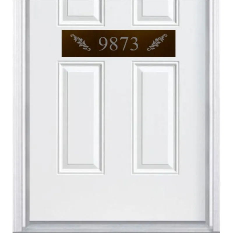 Deck the Door Decor Acanthus Engraved Address Door Accent Plate with custom home number sign