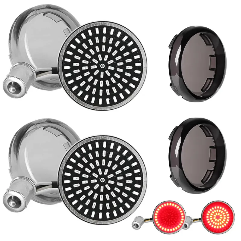 Sunpie 1156 Bullet-Style LED Rear Turn Signals (Red or Amber) for Harley-Davidson Motorcycles 2PCS