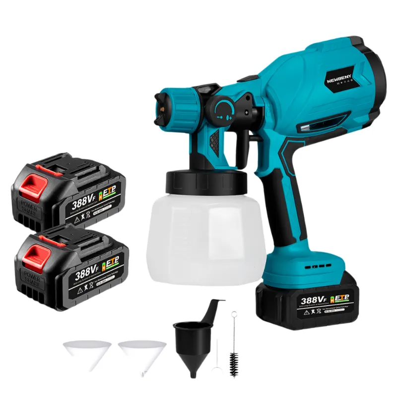 NewBeny 1200ML Cordless Paint Sprayer with two batteries, charger, and circular spray nozzle