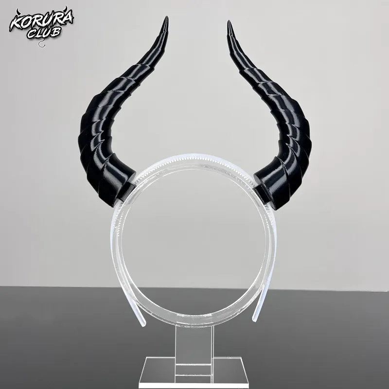 Koruraclub Cosplay Devil Horns KH37 black PLA plastic headpiece