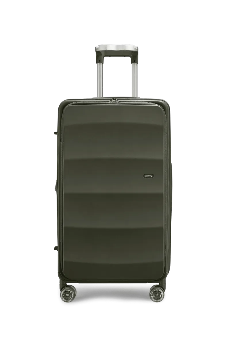 4MYTU Tank Trunk in Aspen Green showing 27-inch top-opening trunk suitcase