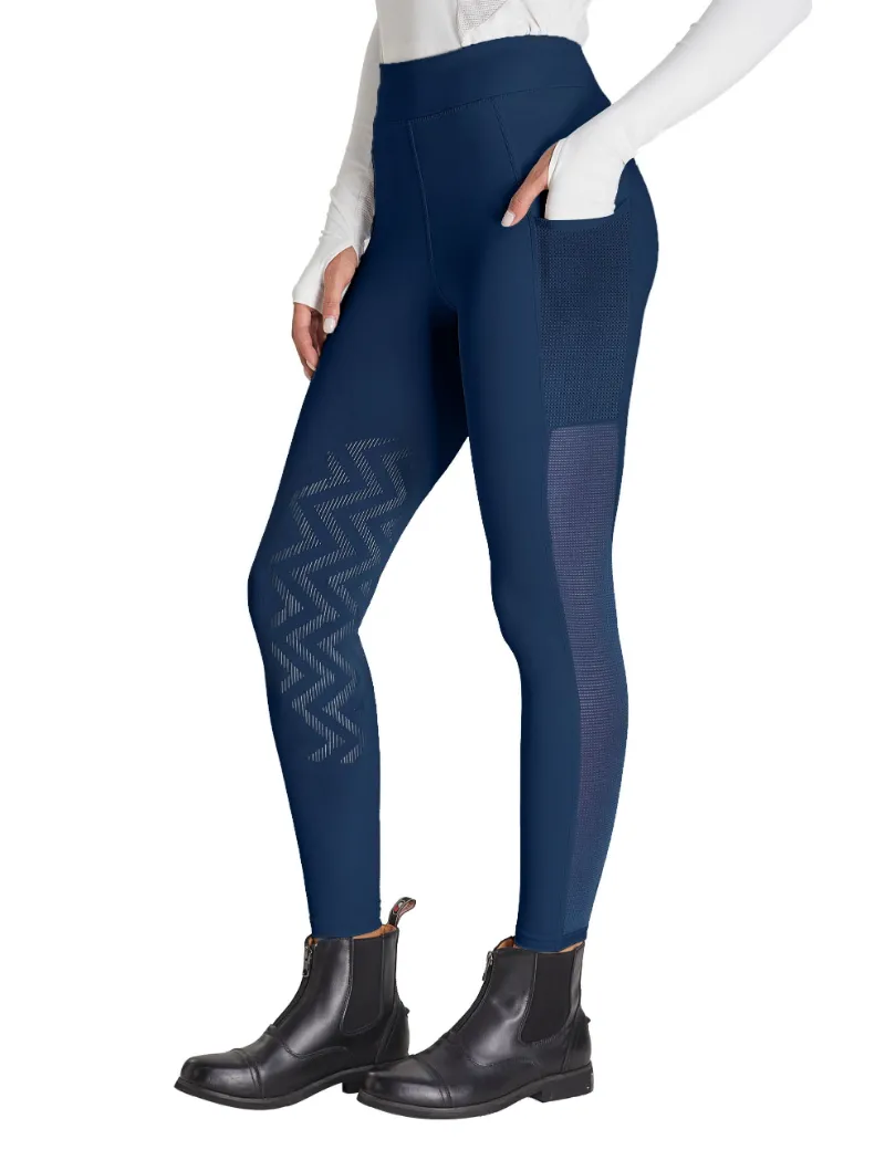 FiTST4 Women Knee Patch Breeches with Mesh ventilation panels on waist and thighs