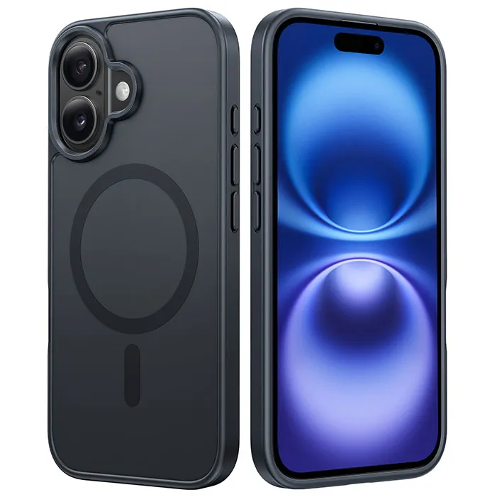 FNTCASE OFFICIAL magnetic matte textured shockproof case for iPhone 16 with raised camera protection