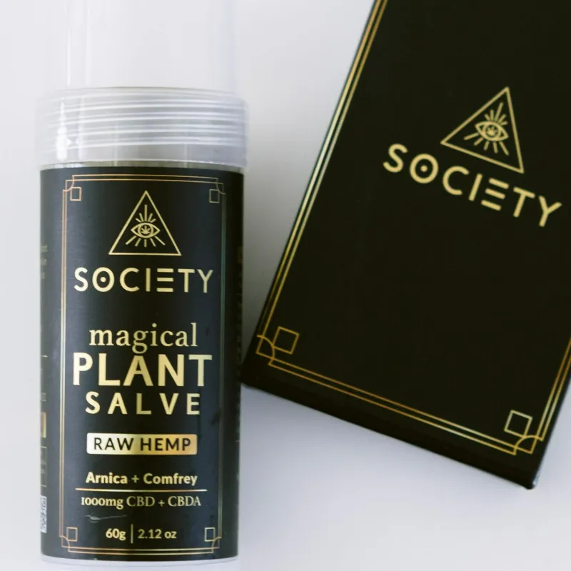 Society's Plant Magical Plant CBD Salve, topical relief tube with CBDA and herbal ingredients