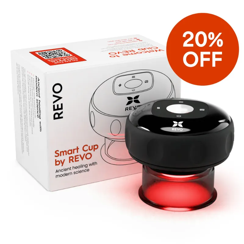 Revomadic Smart Cupping Therapy Massager handheld device with suction cup attachment