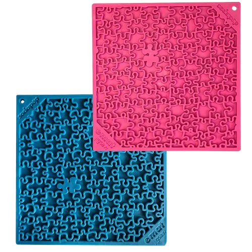 Soda Pup Blue and Pink Jigsaw Dog Lick Mat Bundle 2-pack large puzzle eMat