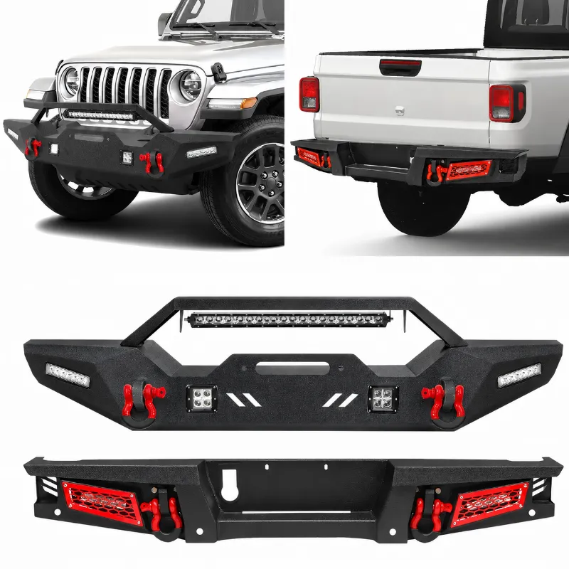 Sunpie 2019-2026 Jeep Gladiator JT Front & Rear Bumper Combo Kit in textured black finish