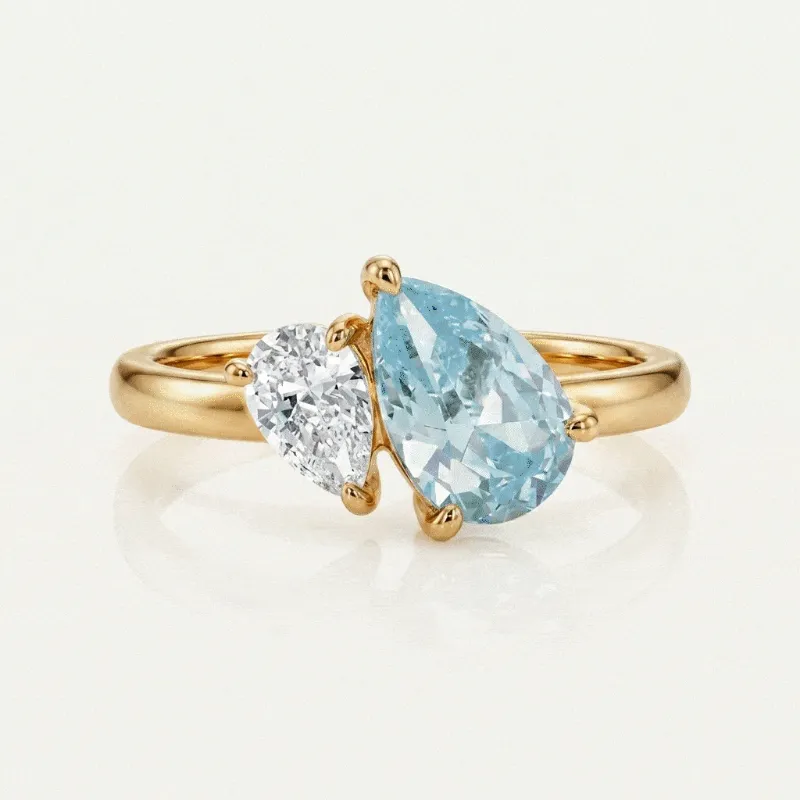 FabuLove Céleste Birthstone Ring featuring two customizable birthstones