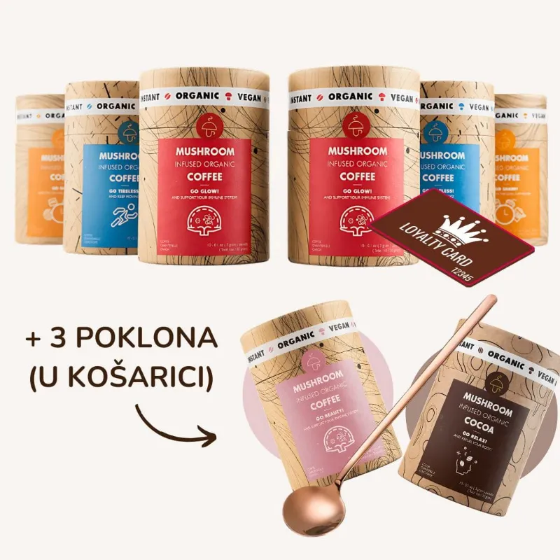 Mushroom Cups Black Friday Megabox with multiple mushroom coffee blends and gifts