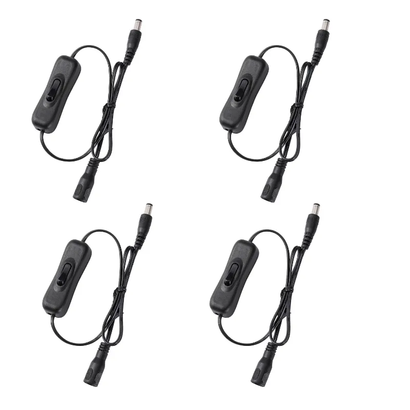 AIBOO 4-pack DC 12V inline on/off switch cables for LED lights