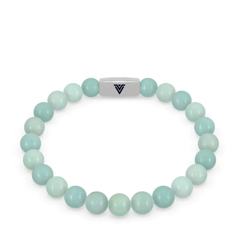 VOLTLIN Amazonite Stretch Bracelet with amazonite beads on clear elastic cord