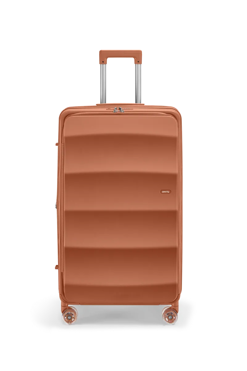4MYTU Tank Lite Max Trunk in Warm Terracotta, large top-opening suitcase with spinner wheels