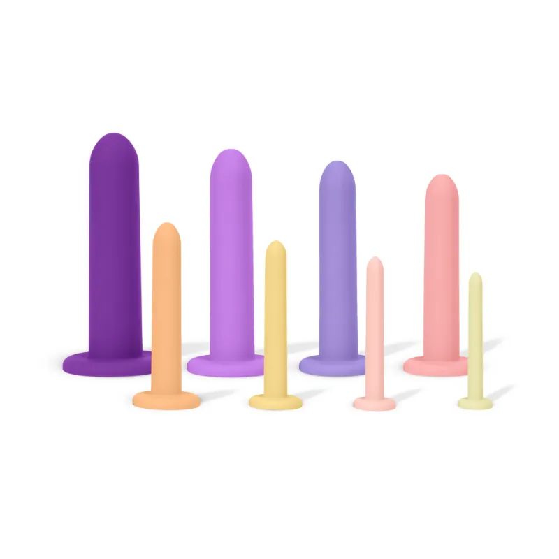 NewFlora Complete Exerciser Set with eight graduated dilator sizes in body-safe material