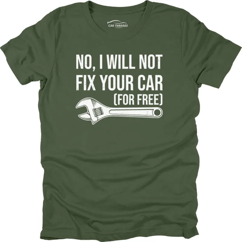 Car Threads No, I Will Not t-shirt showing the printed design