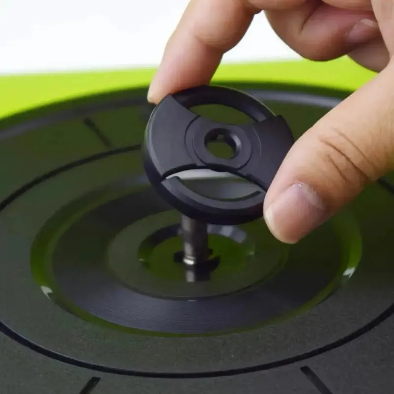 Retrolife Replacement Large Hole Vinyl Record Adapter For Record Player, black plastic 45 RPM insert