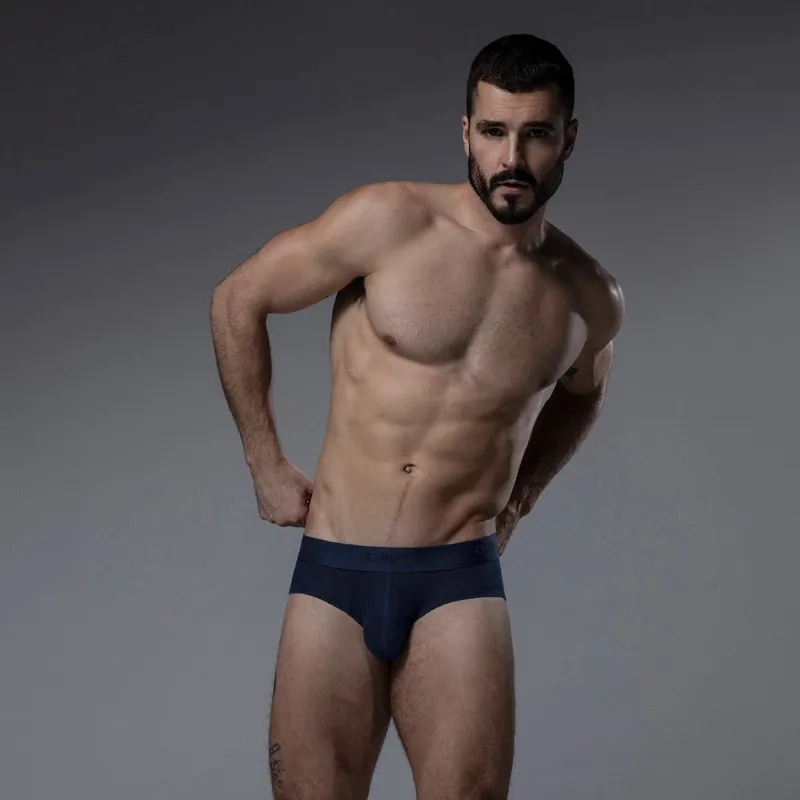 C-IN2 Active Low Rise Brief Nolan Navy, navy mesh brief flat lay