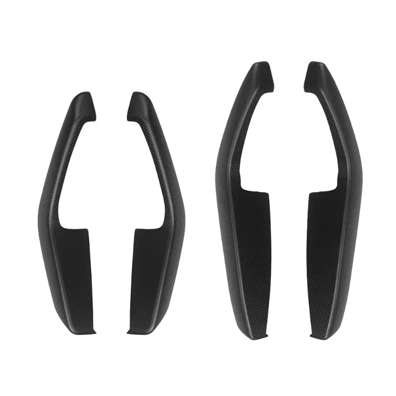 Tesstudio 4-Piece Carbon Fiber Door Armrest Cover Set installed on Tesla Model Y door