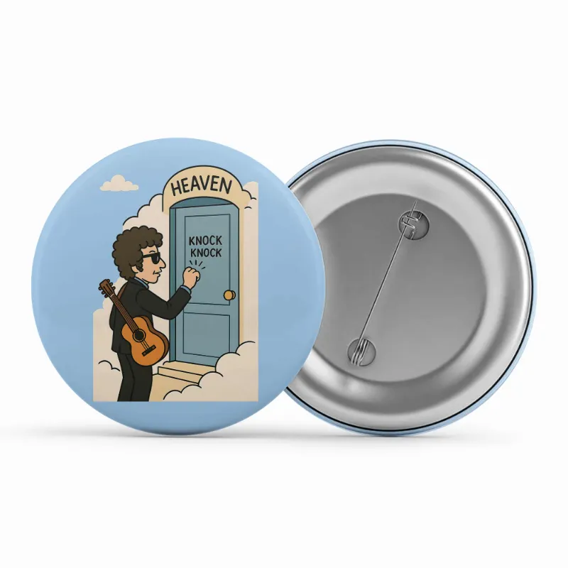 The Banyan Tee US Badge - Heaven's Door, small glossy pin button on white background