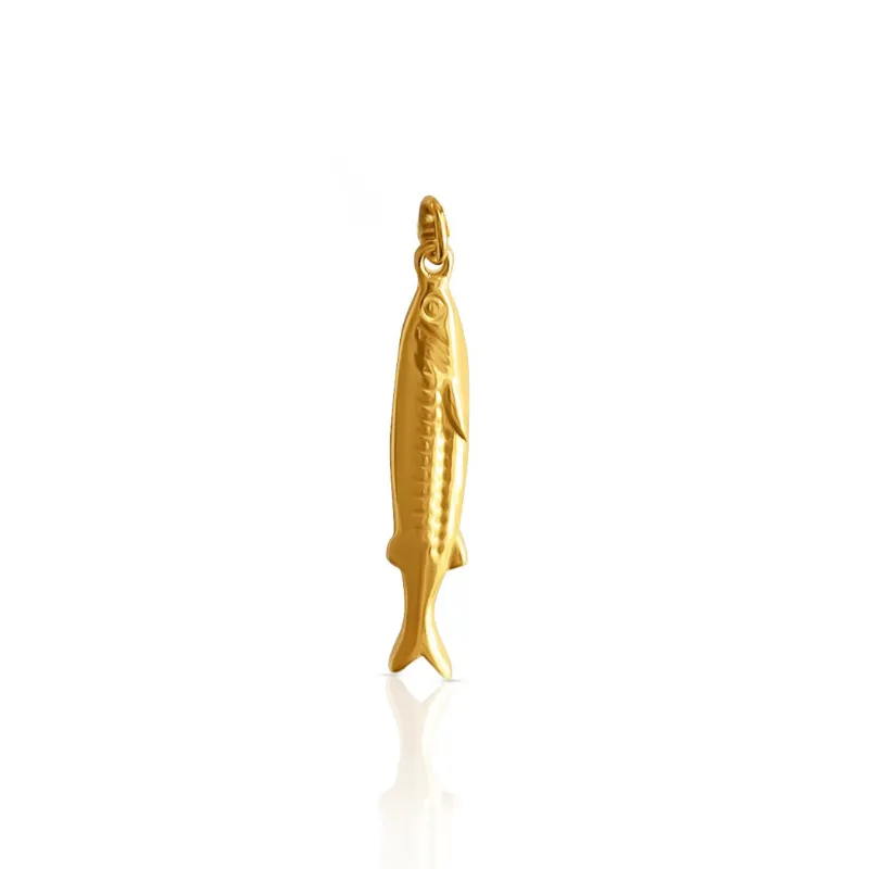 DORSYA The Fisherman's Talisman Pendant gold fish charm with detailed engraving