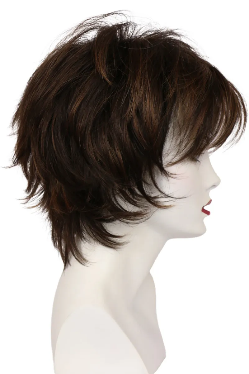 Godiva's Secret Wigs color swatch, brown shades sample, small textile piece