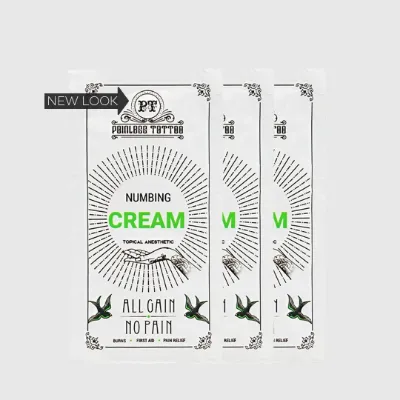 Painless Tattoo 3 Pack numbing cream packets for comfortable tattoo sessions