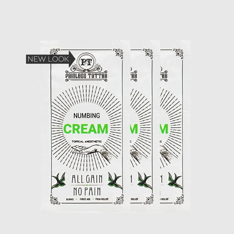 Painless Tattoo 3 Pack numbing cream packets for comfortable tattoo sessions