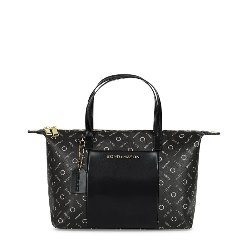 Bond & Mason The Avery Bag shown as a weekend bag with fabric and vegan leather details