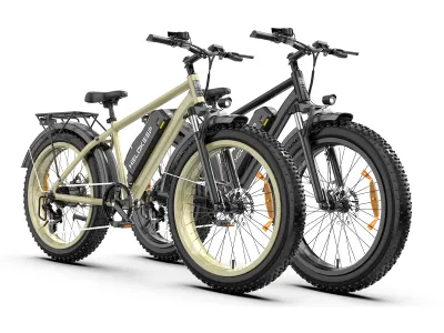 HiKeep 26P Electric Mountain Bike pair with fat tires and off-road capability