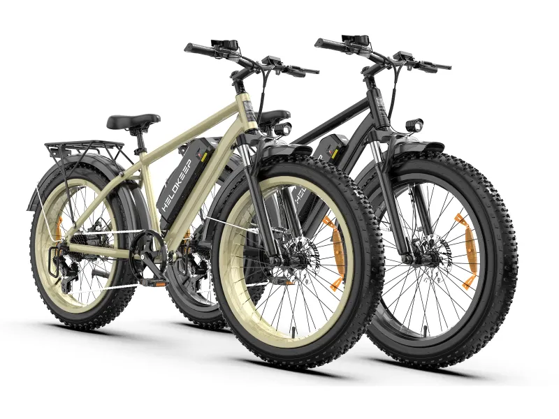 HiKeep 26P Electric Mountain Bike pair with fat tires and off-road capability