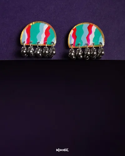 Muselot Aabshaar hand-painted earrings in traditional design