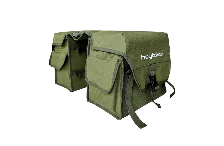 Heybike Bike Rack Pannier Bag with side pockets for storage