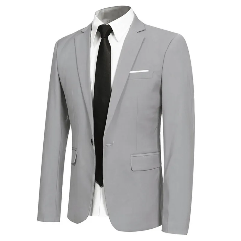 Cloudstyle 522 Series Light Grey Stylish Blazer One Button Casual Blazer